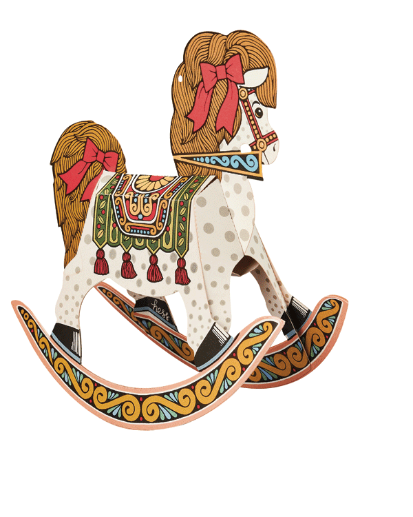 Rocking Horse Pop Up Christmas Card and Ornament Animation