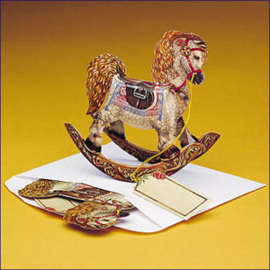 Rocking Horse Pop Up Greeting Card - Birth Announcement