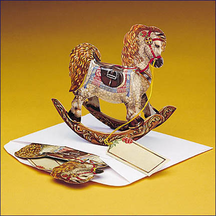 Rocking Horse Pop Up Greeting Card - Birth Announcement