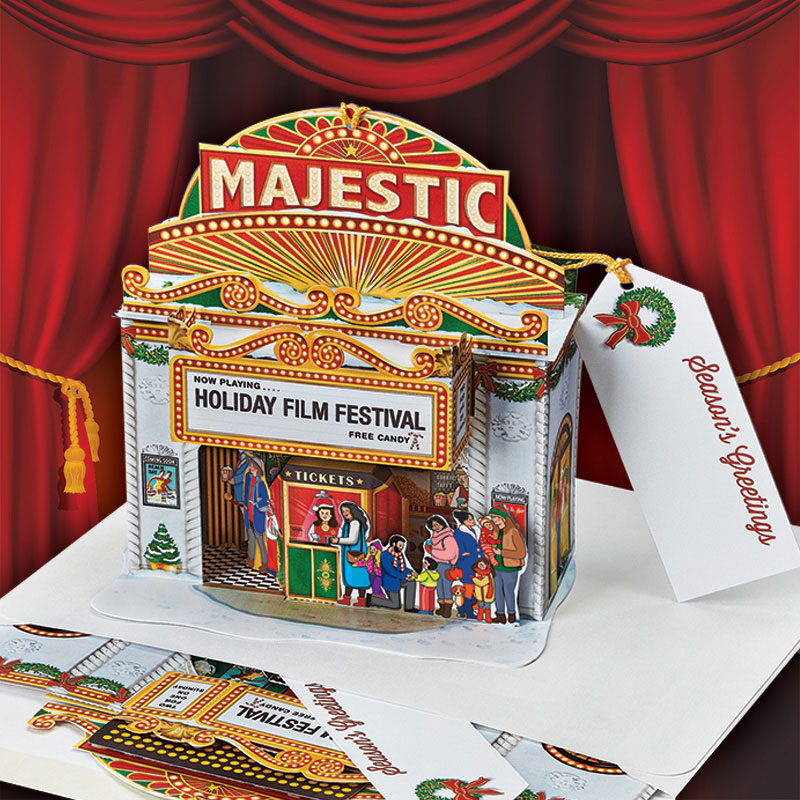'Majestic Theater' Pop-Up Christmas Card Ornament